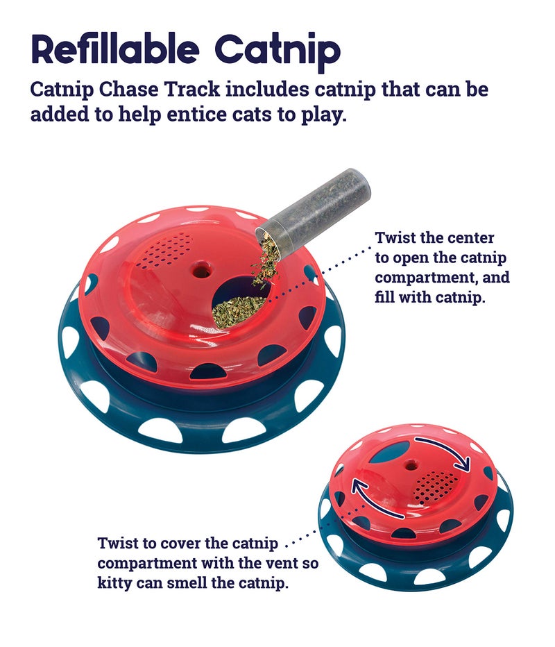 Catstages Catnip Chase Interactive Ball Track Cat Toy, Red and Blue - Image 5